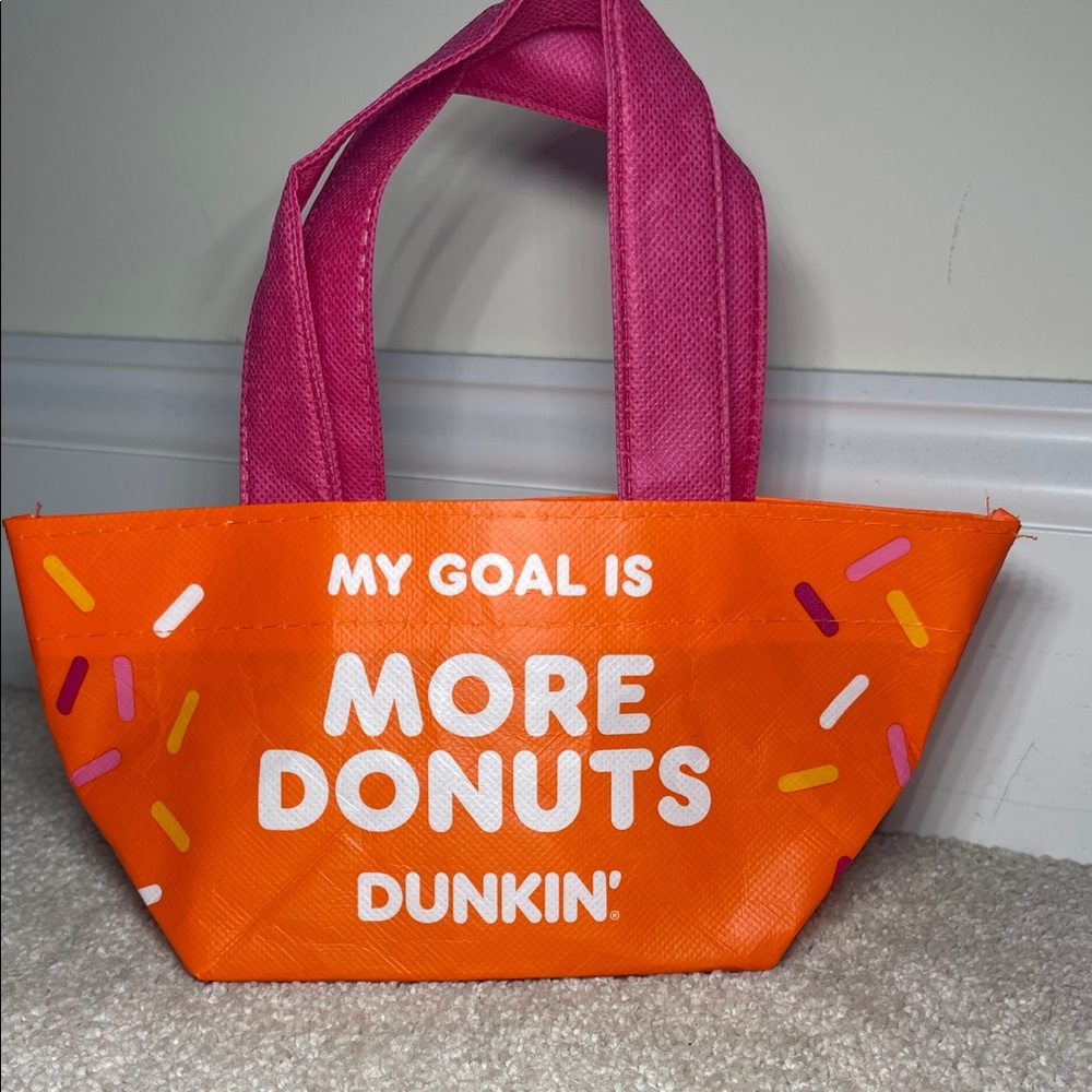 Dunkin' Orange and Pink Mini Tote Bag